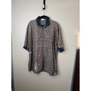 Vintage Michael Thomas Men's‎ Blue Polo XXL short sleeve polo collared pullover